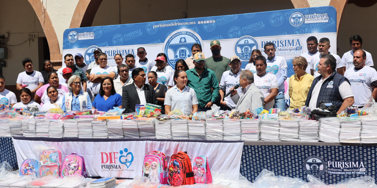 Realizan campaña de útiles escolares en Purísima